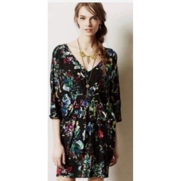 Maeve Dresses & Skirts - Maeve Dress Womens Medium Black Floral Sleeve Anthropologie